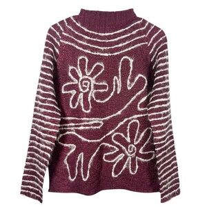 Epris Clair Vintage Crinkle Textured Fuzzy Groovy Top M/L